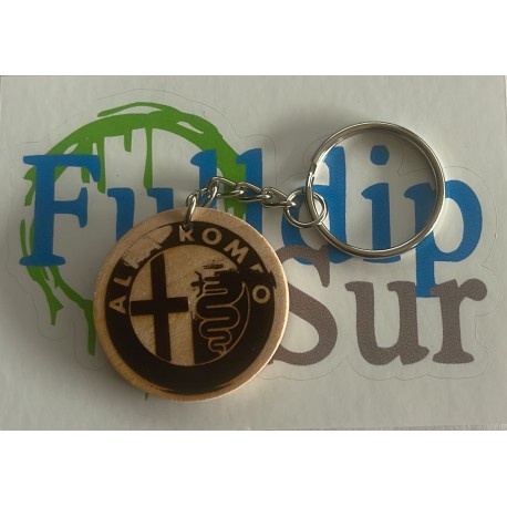 Llavero madera Alfa Romeo